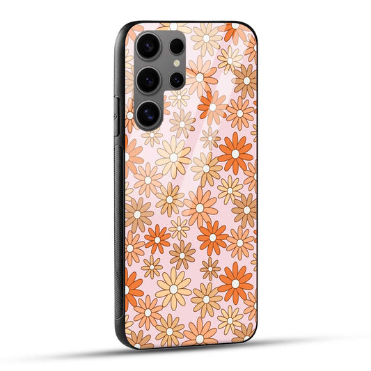 Samsung Galaxy S24 Ultra 5G Back Cover Doodle Of Flowers Printed Glass Case