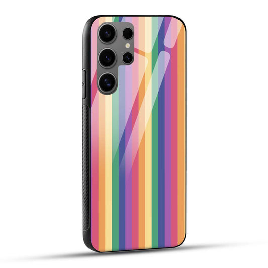 Samsung Galaxy S24 Ultra 5G Back Cover Striped In Color Printed Glass Case