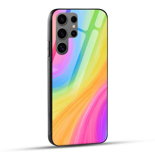 Samsung Galaxy S24 Ultra 5G Back Cover Rainbow Texture Printed Glass Case