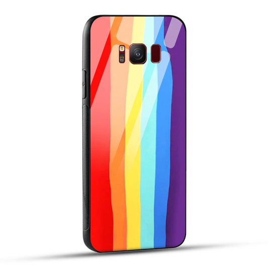 Samsung Galaxy S8 Back Cover Rainbow Color Printed Glass Case