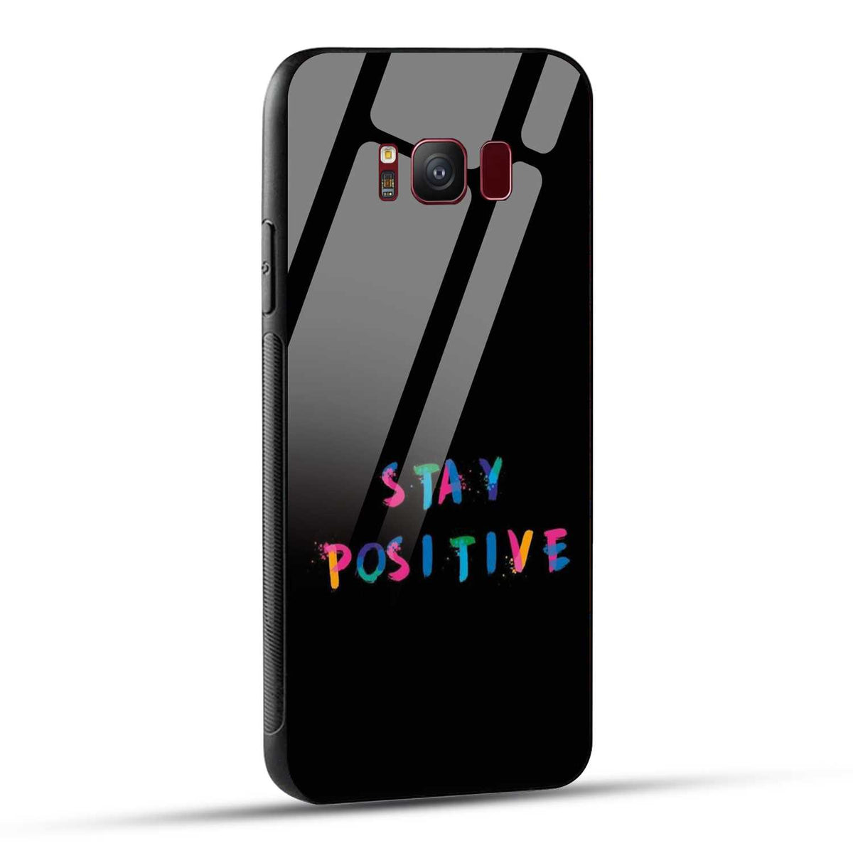 Samsung Galaxy S8 Back Cover Stay Positive Printed Glass Case