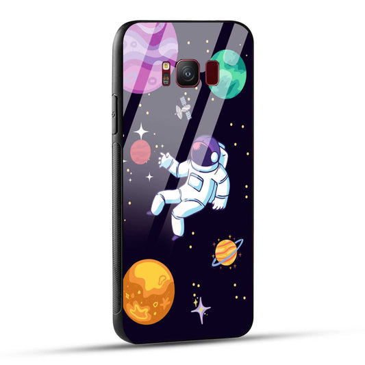 Samsung Galaxy S8 Back Cover Colorful Illustration Astronaut Printed Glass Case
