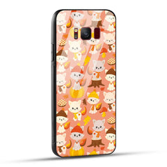Samsung Galaxy S8 Back Cover Cute Kittys Printed Glass Case