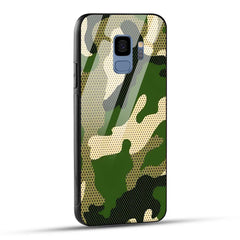 Samsung Galaxy S9 Back Cover Camouflage Printed Glass Case