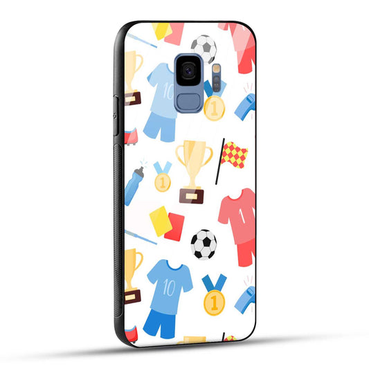 Samsung Galaxy S9 Back Cover Love For Football Printed Glass Case