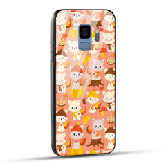 Samsung Galaxy S9 Back Cover Cute Kittys Printed Glass Case