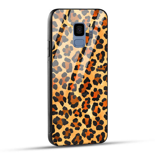 Samsung Galaxy S9 Back Cover Leopard Pattern Printed Glass Case