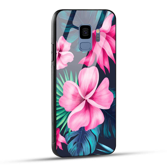 Samsung Galaxy S9 Back Cover Retro Flowers  Printed Glass Case