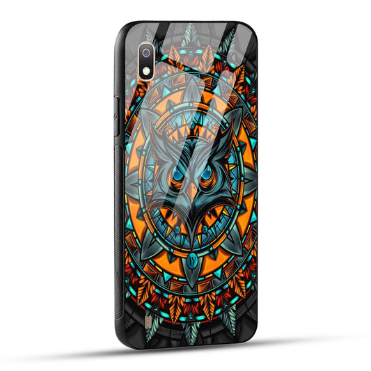 Samsung Galaxy A10 Back Cover Attractive Owl Printed Glass Case