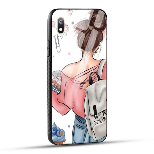 Samsung Galaxy A10 Back Cover Padhaku Girl Printed Glass Case
