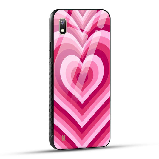 Samsung Galaxy A10 Back Cover Love Hearts Printed Glass Case