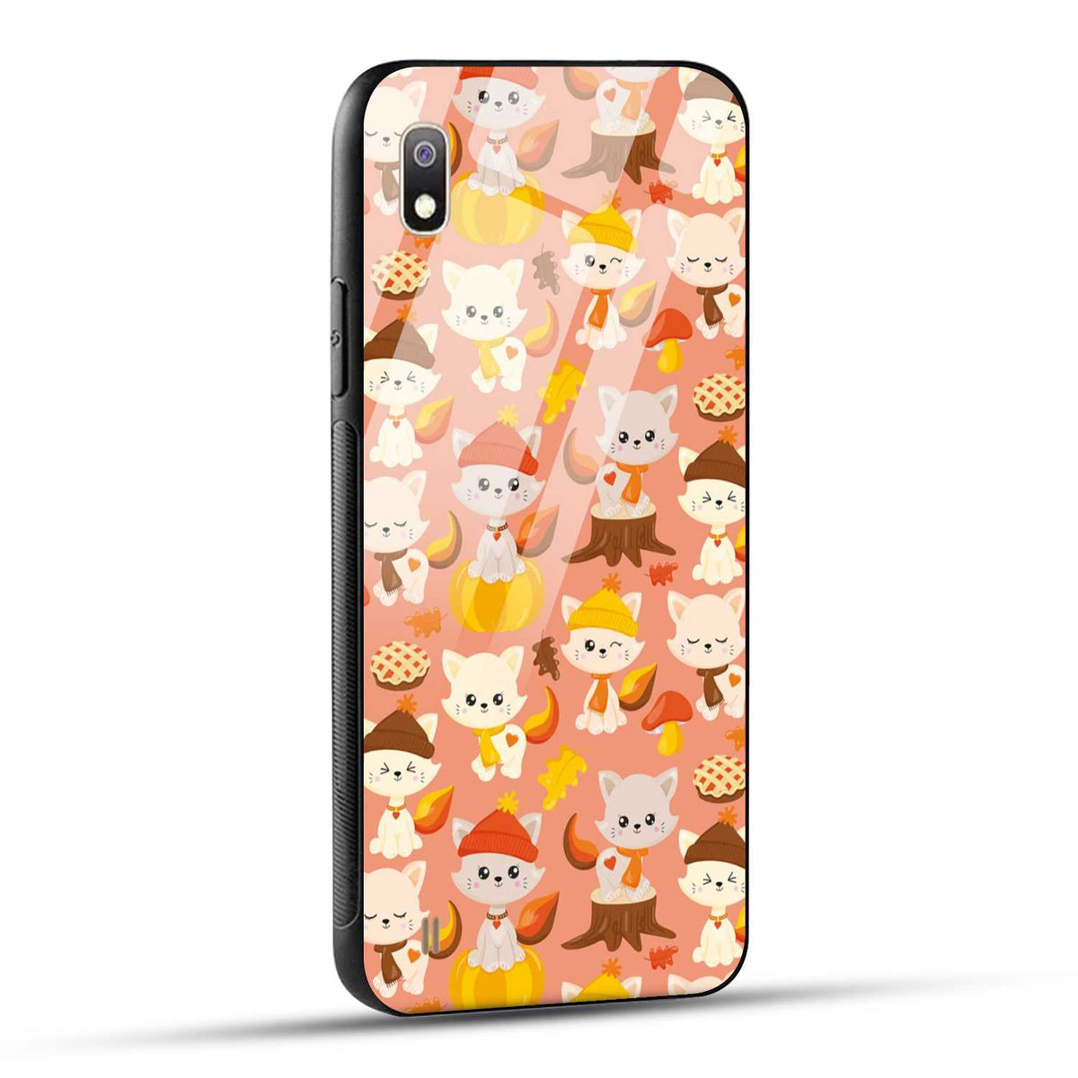 Samsung Galaxy A10 Back Cover Cute Kittys Printed Glass Case