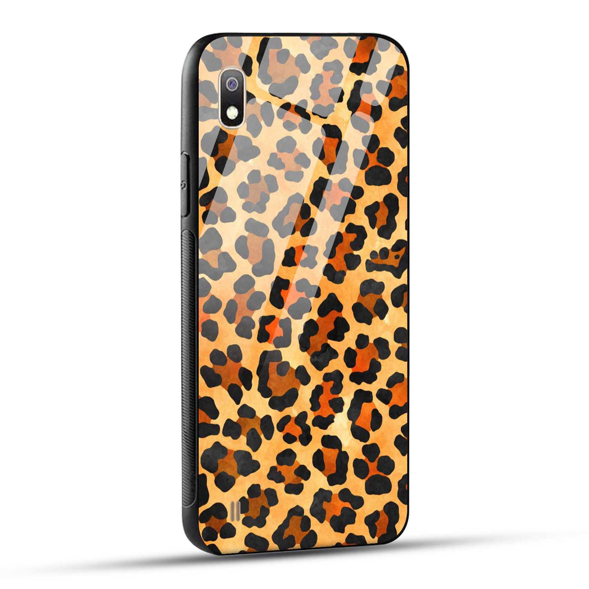 Samsung Galaxy A10 Back Cover Leopard Pattern Printed Glass Case