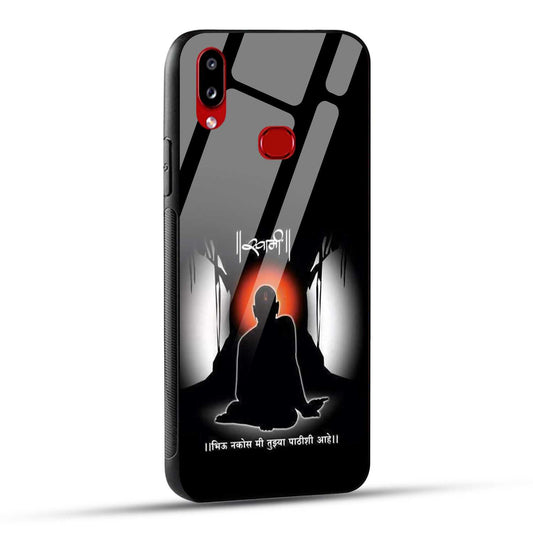 Samsung Galaxy A10s / Samsung Galaxy M01s Back Cover Shree Swami Samarth Printed Glass Case
