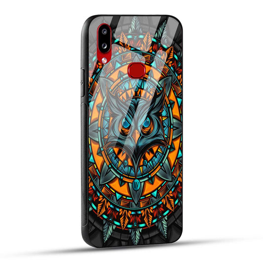Samsung Galaxy A10s / Samsung Galaxy M01s Back Cover Attractive Owl Printed Glass Case