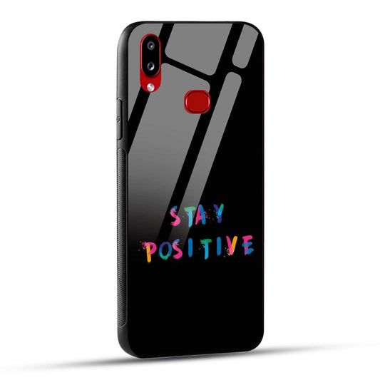 Samsung Galaxy A10s / Samsung Galaxy M01s Back Cover Stay Positive Printed Glass Case