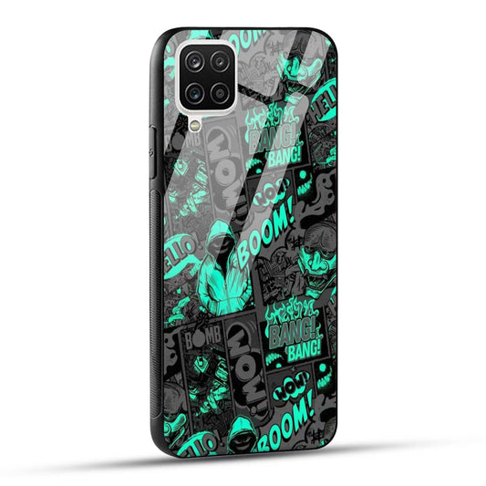Samsung Galaxy A12 / M12 / F12 Back Cover Boom Printed Glass Case
