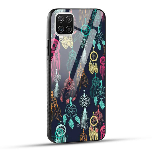 Samsung Galaxy A12 / M12 / F12 Back Cover Dreamcatcher Printed Glass Case