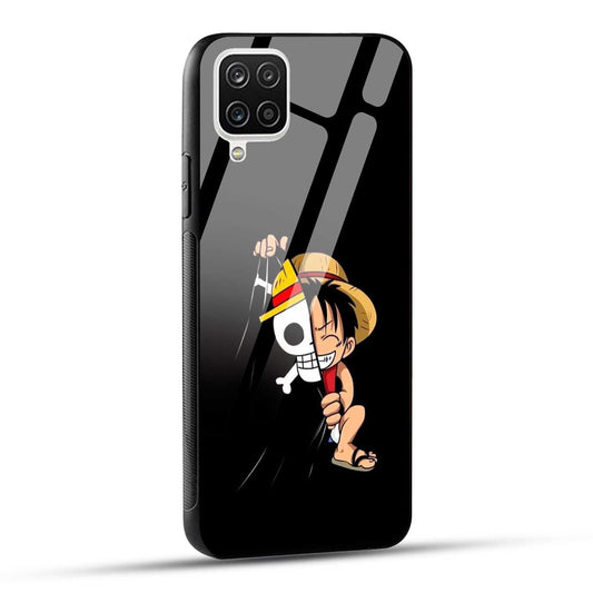 Samsung Galaxy A12 / M12 / F12 Back Cover Luffy Printed Glass Case