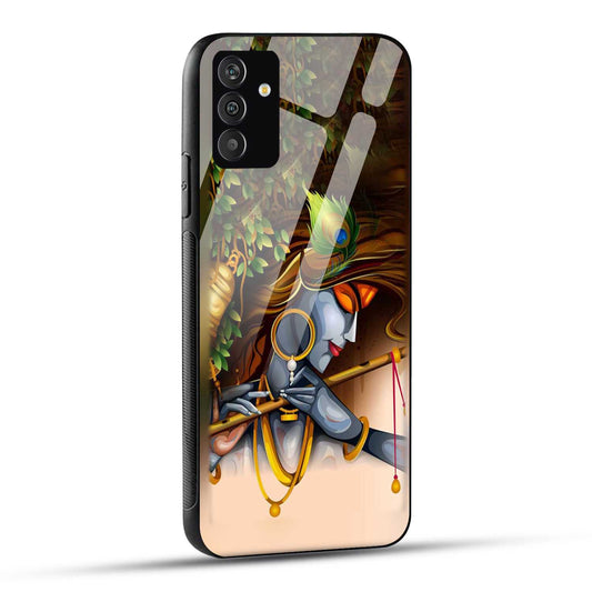 Samsung Galaxy A34 5G Back Cover Lord Krishna with Flute Printed Glass Case