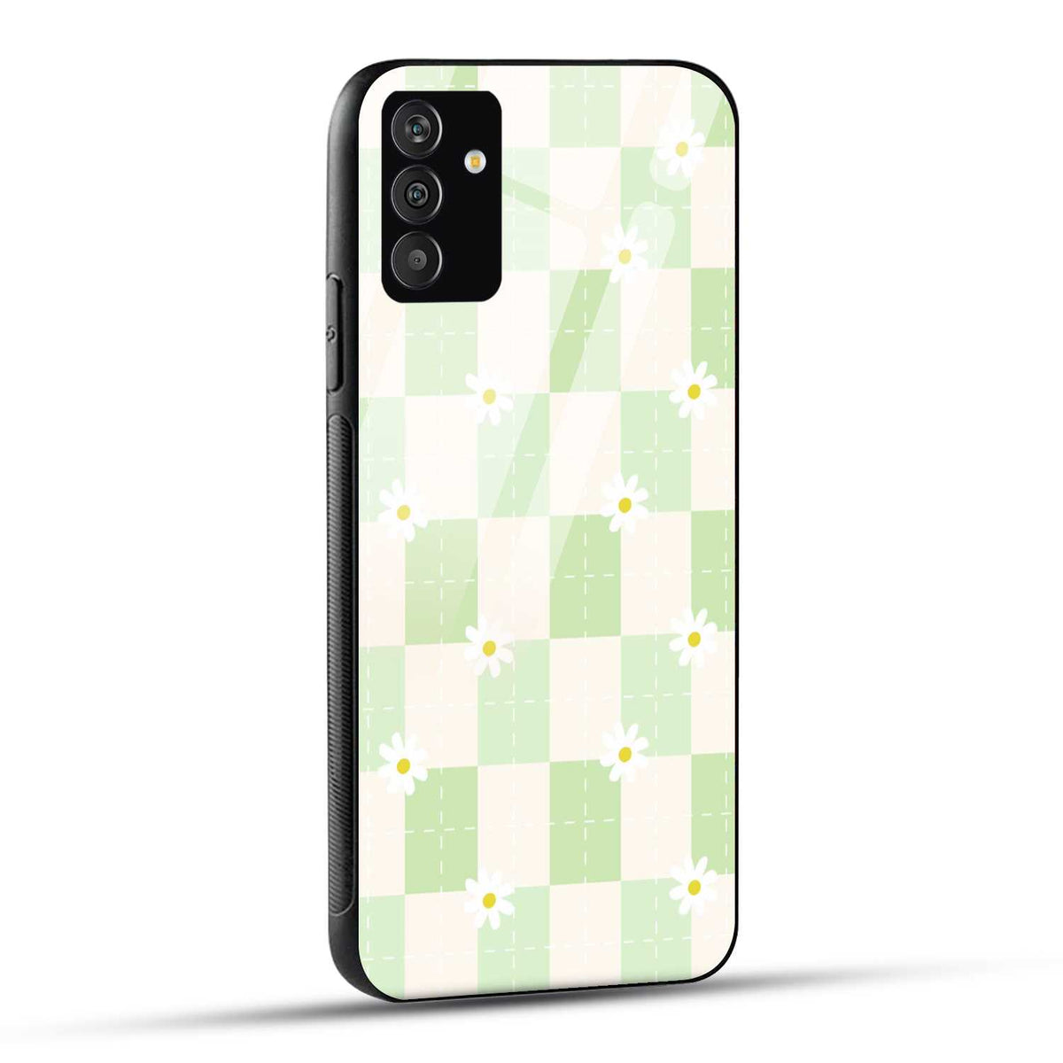 Samsung Galaxy S24 5G Back Cover Green Flower Seamless Printed Glass Case