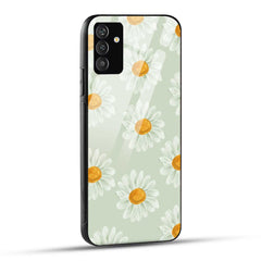 Samsung Galaxy S24 5G Back Cover Green Geometric Daisy Printed Glass Case