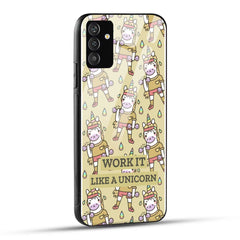 Samsung Galaxy S24 5G Back Cover Featuring Unicorns Working Out Printed Glass Case