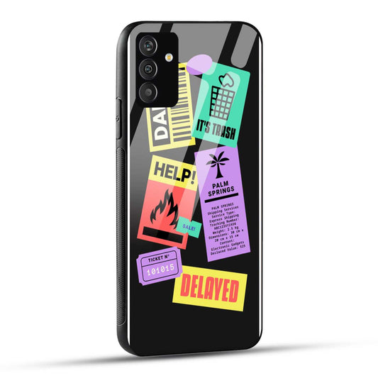 Samsung Galaxy S24 Plus 5G Back Cover Illustrated Packaging Symbols Printed Glass Case