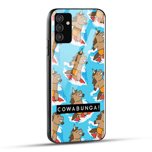 Samsung Galaxy A25 5G Back Cover Surfing Unicorn Printed Glass Case