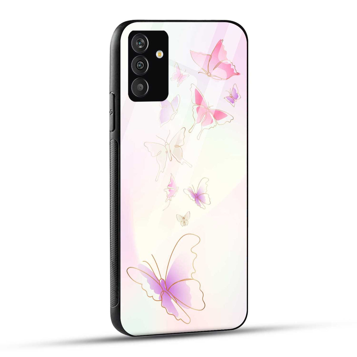 Samsung Galaxy S24 Plus 5G Back Cover Pink Modern Butterfly Printed Glass Case