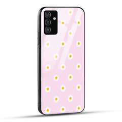 Samsung Galaxy A05s Back Cover Pink White Cute Girly Elegant Summer Floral Daisy Printed Glass Case