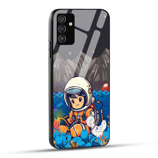 Samsung Galaxy F54 Back Cover Cute Astronaut Printed Glass Case