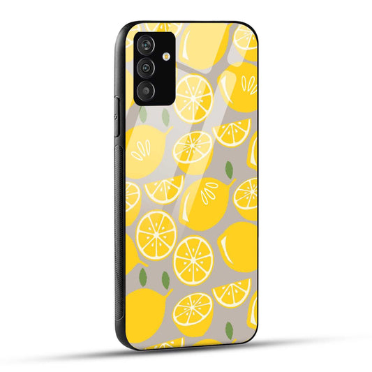 Samsung Galaxy F54 Back Cover Yellow Modern Lemon Printed Glass Case