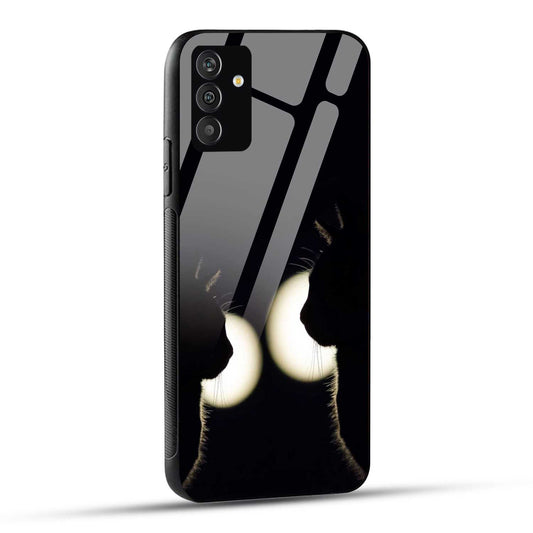 Samsung Galaxy F54 Back Cover Black Aesthetic Cat Friendship Printed Glass Case