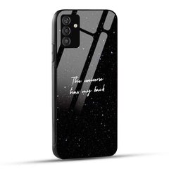 Samsung Galaxy A05s Back Cover Black White Dark Stars Positive Affirmation Printed Glass Case
