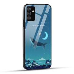 Samsung Galaxy A05s Back Cover Blue Cute Night Sky Quote Printed Glass Case