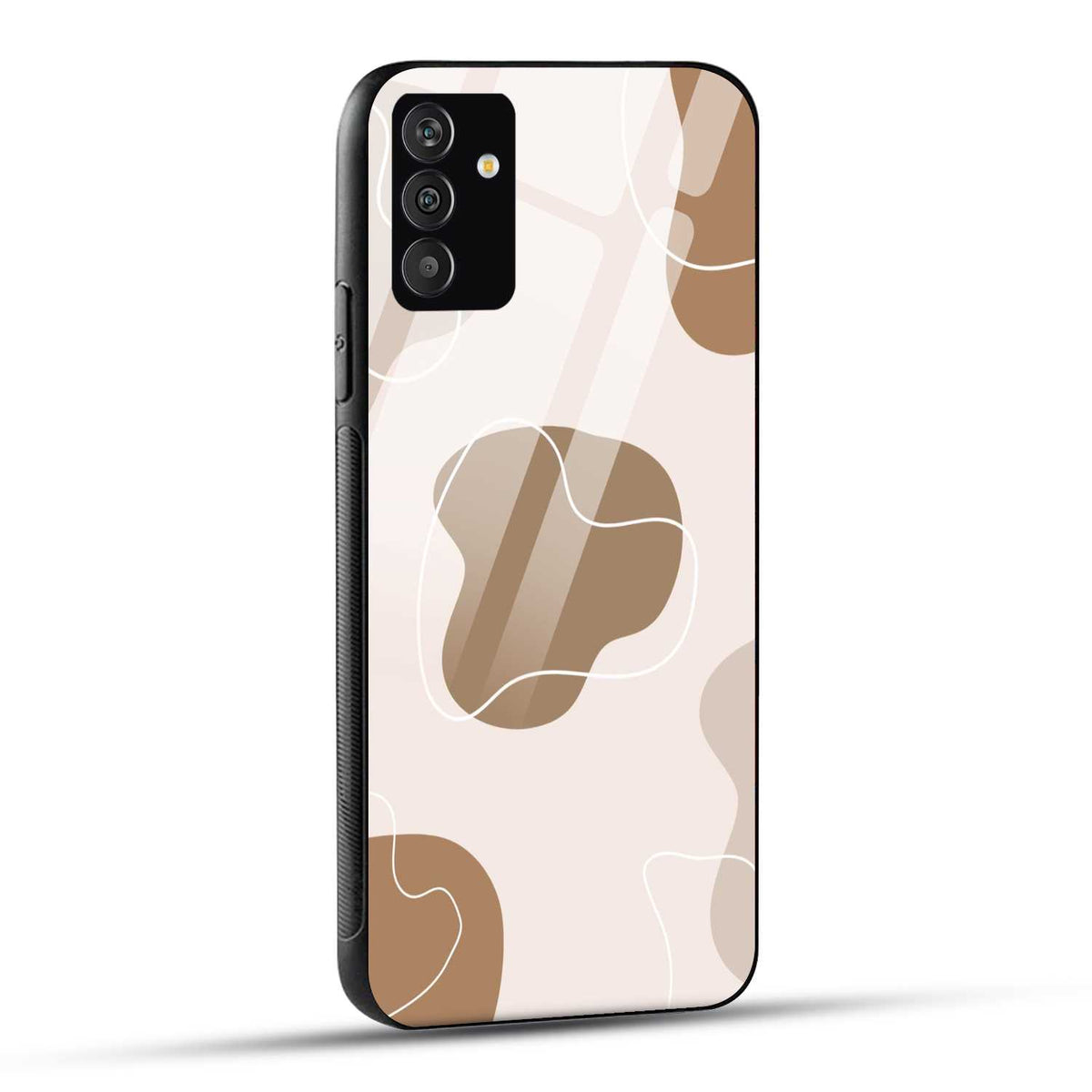 Samsung Galaxy S24 5G Back Cover Brown Beige Blob Shape Printed Glass Case