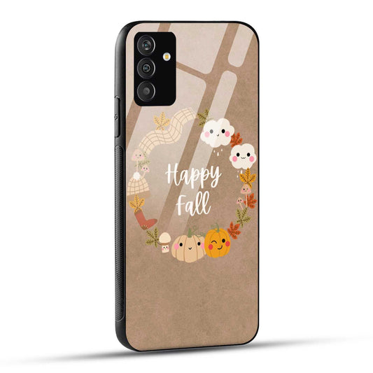 Samsung Galaxy A05s Back Cover Brown Cute Happy Fall Printed Glass Case