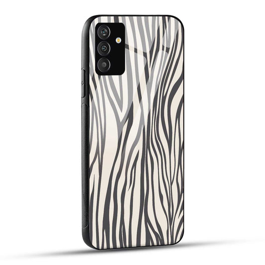 Samsung Galaxy A05s Back Cover Gray And White Jebra Pattern Print Printed Glass Case