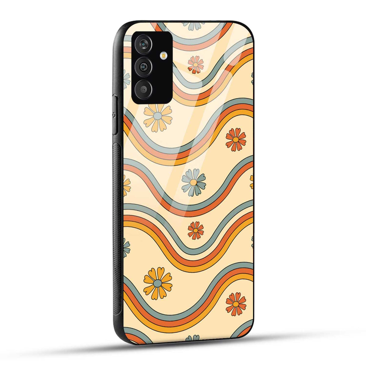 Samsung Galaxy S24 5G Back Cover Retro Flower Printed Glass Case