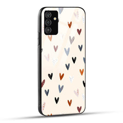 Samsung Galaxy A05s Back Cover Seamles Doodle Of Hearts Printed Glass Case