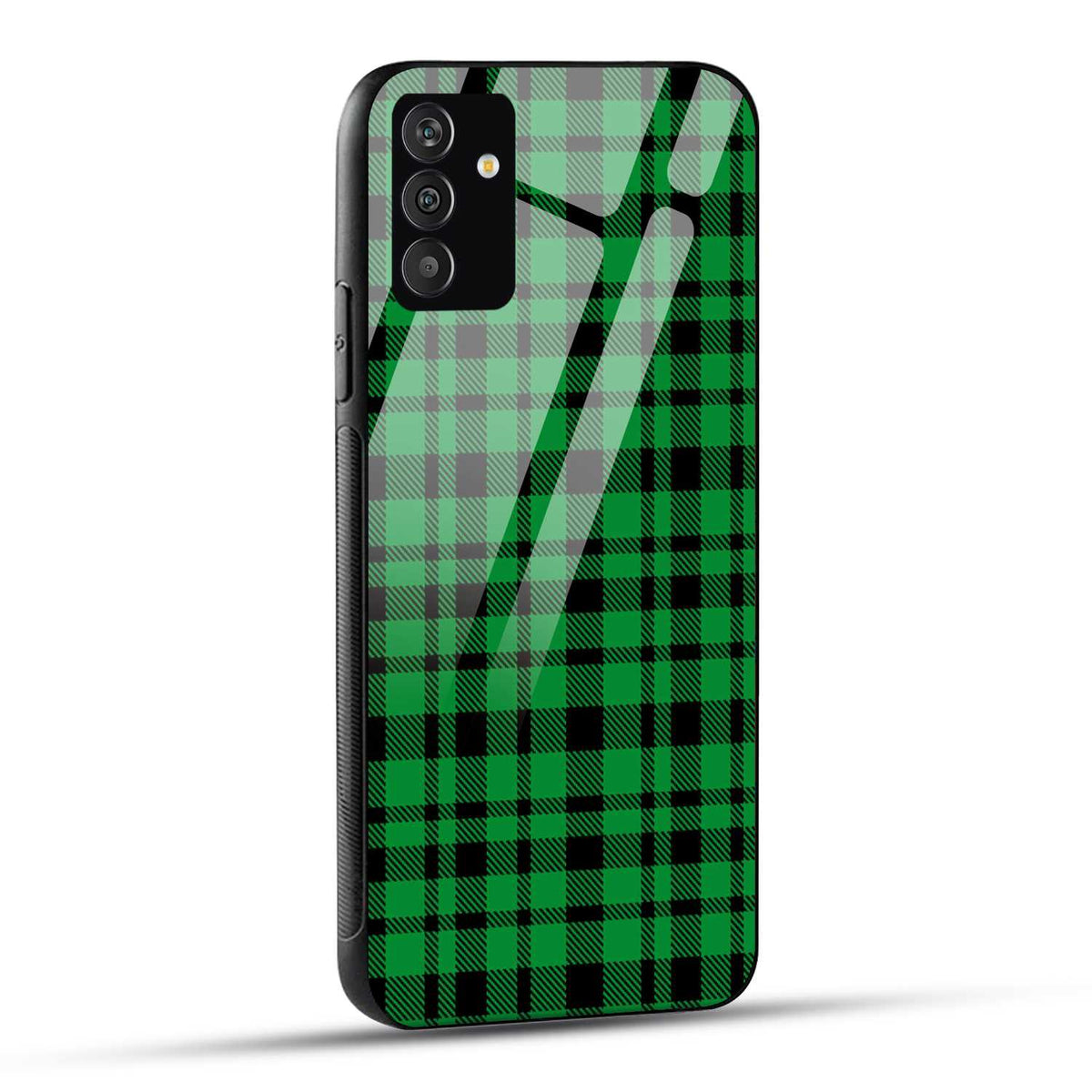 Samsung Galaxy A05s Back Cover Green Checks Pattern Printed Glass Case