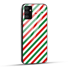 Samsung Galaxy A05s Back Cover Red And Green Striped Printed Glass Case