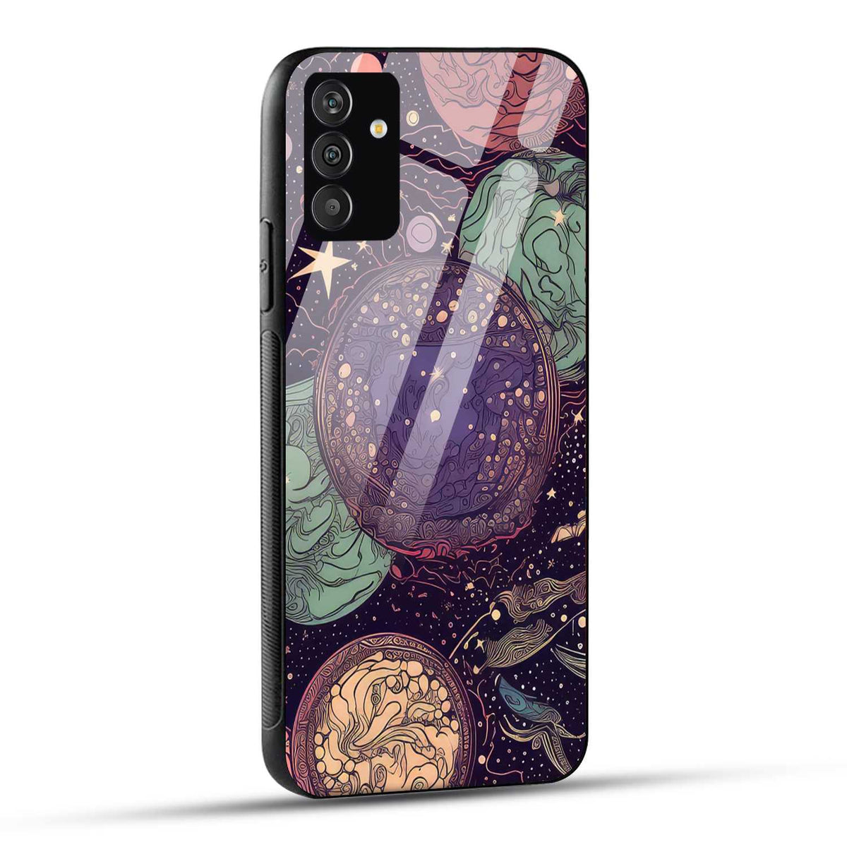 Samsung Galaxy F54 Back Cover Found New Planet Seamless Art Printed Glass Case