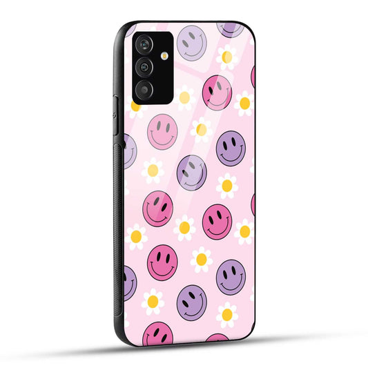 Samsung Galaxy F54 Back Cover Smile With Flowers Printed Glass Case