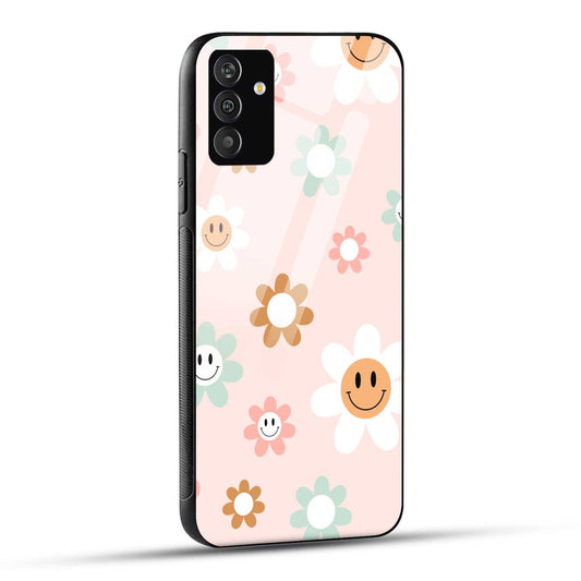 Samsung Galaxy A05s Back Cover Smiling Flowers Printed Glass Case