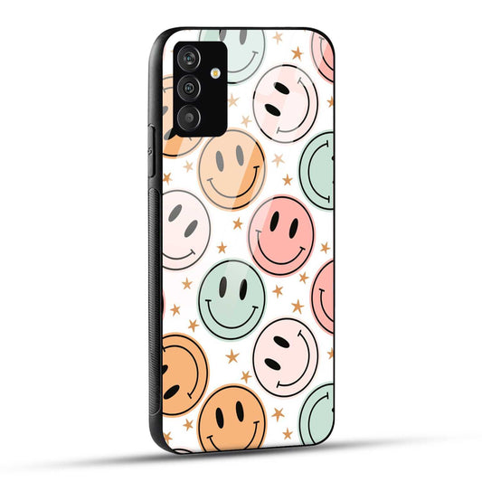 Samsung Galaxy A05s Back Cover Smiling Flowers And Stars Printed Glass Case