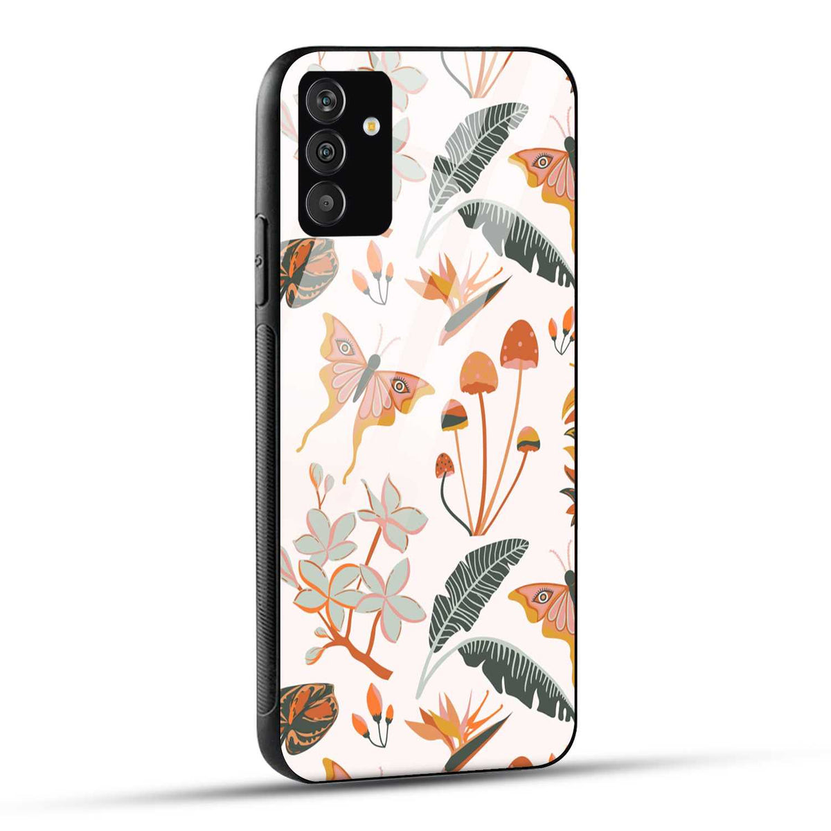 Samsung Galaxy A25 5G Back Cover Butterflies And Leaf Printed Glass Case