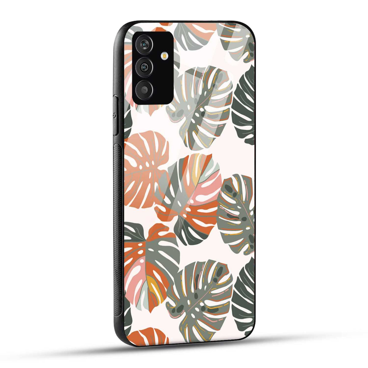 Samsung Galaxy A15 5G Back Cover Leaf Pattern Printed Glass Case