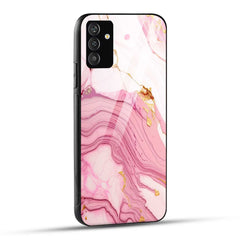 Samsung Galaxy A05s Back Cover Pink White Marble Printed Glass Case